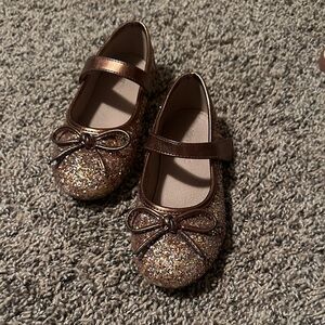 Sparkly Brown Kids Dress Shoes with Bow
